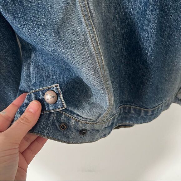 Vintage Medium Wash Zip & Snap Classic Denim Jean Jacket - Picture 4 of 10